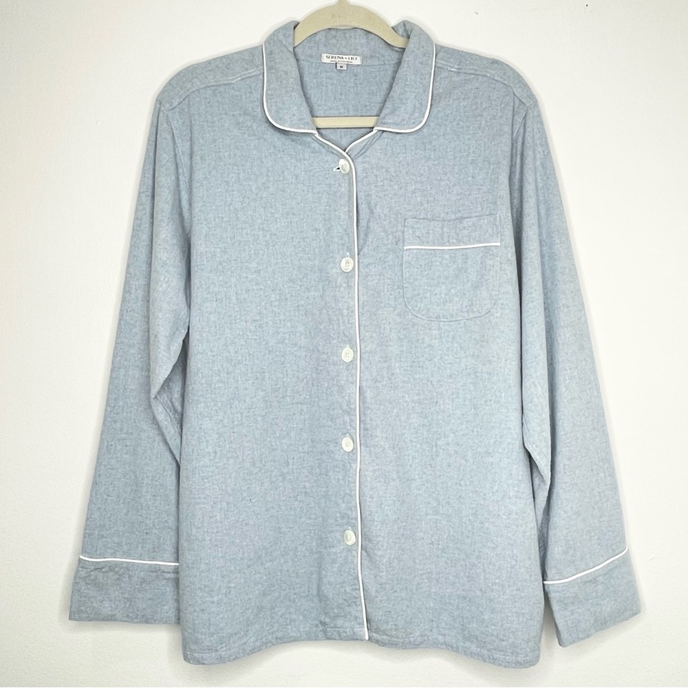Serena & Lily Flannel Pajama Set Light Blue M